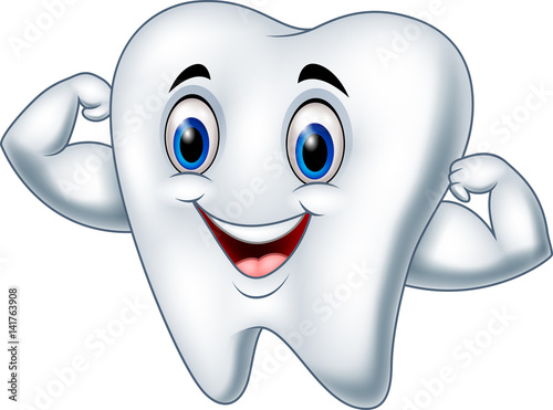 Cartoon strong tooth character