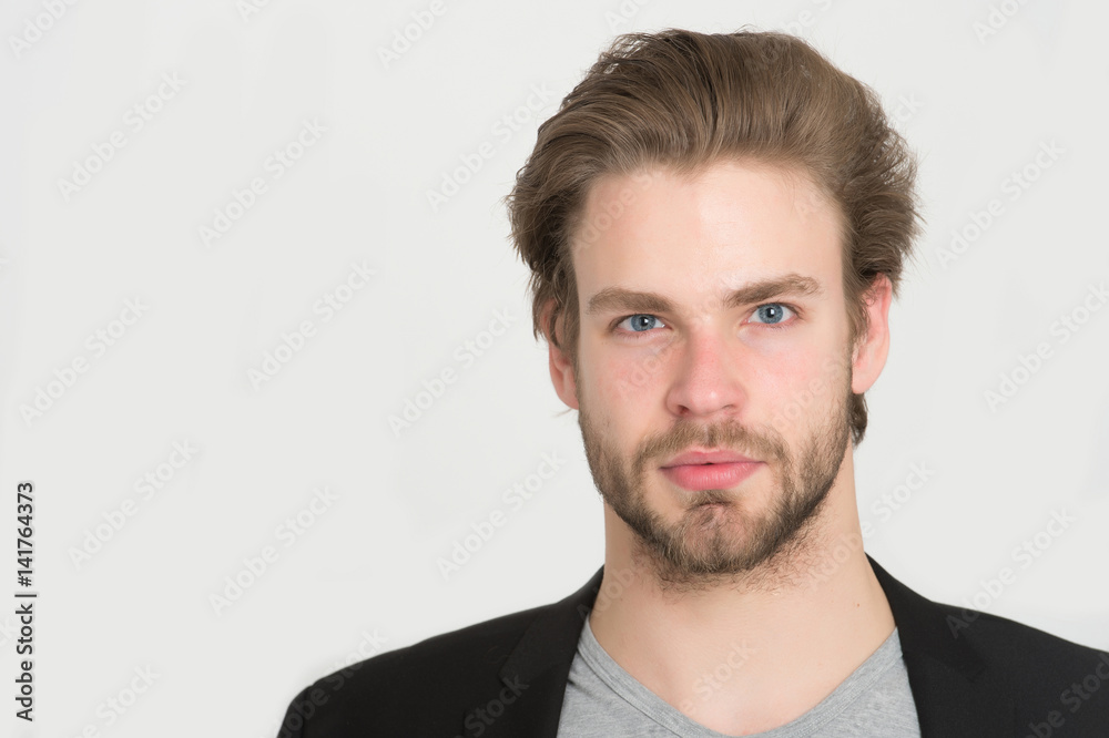 bearded man with stylish beard, moustache isolated on white bearded man with stylish beard, moustache isolated on white