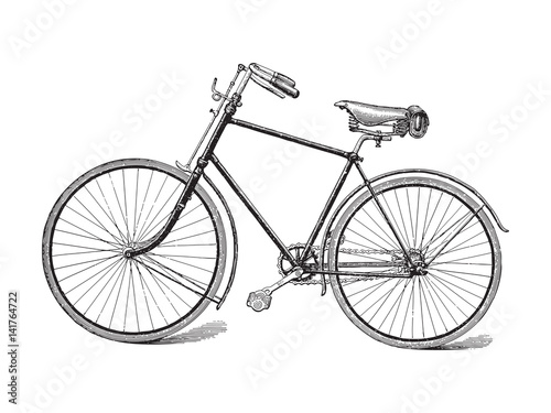 Old bicycle / vintage illustration 
