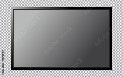 Modern TV with blank screen isolated on transparent background