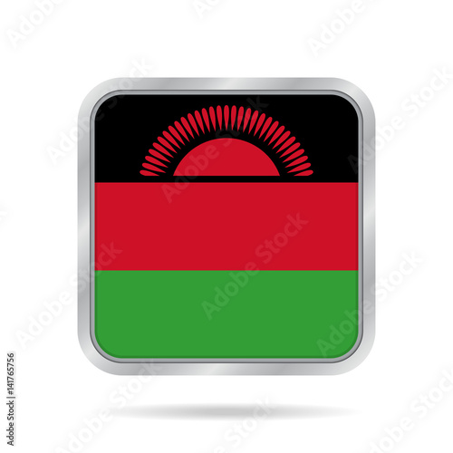 Flag of Malawi. Shiny metallic gray square button. Free Download Flag of Malawi. Shiny metallic gray square button. - GFXLoad