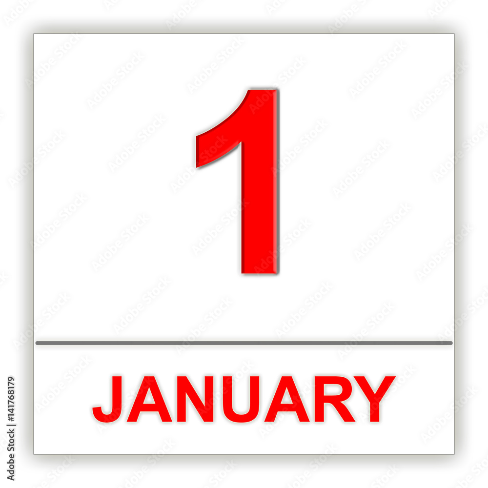 Fototapeta premium January 1. Day on the calendar.