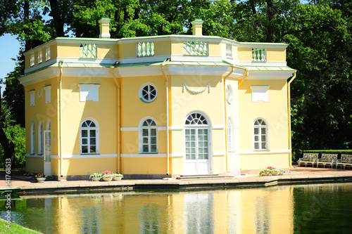 Pushkin (Tsarskoye Selo) near St.Petersburg. Catherine Park. Upper Bathhouse - summer pavilion constructed in 1977-79 by Vasily and Ilya Neyelov, currently Photographic Cabinet photo