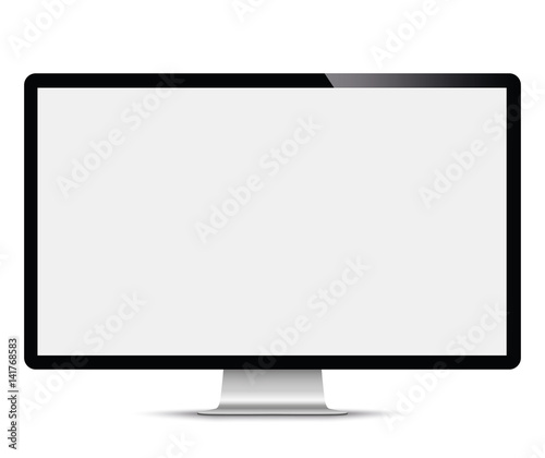 Computer display isolated on white. - stock vector.