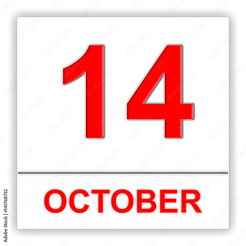 October 14. Day on the calendar. October 14. Day on the calendar.