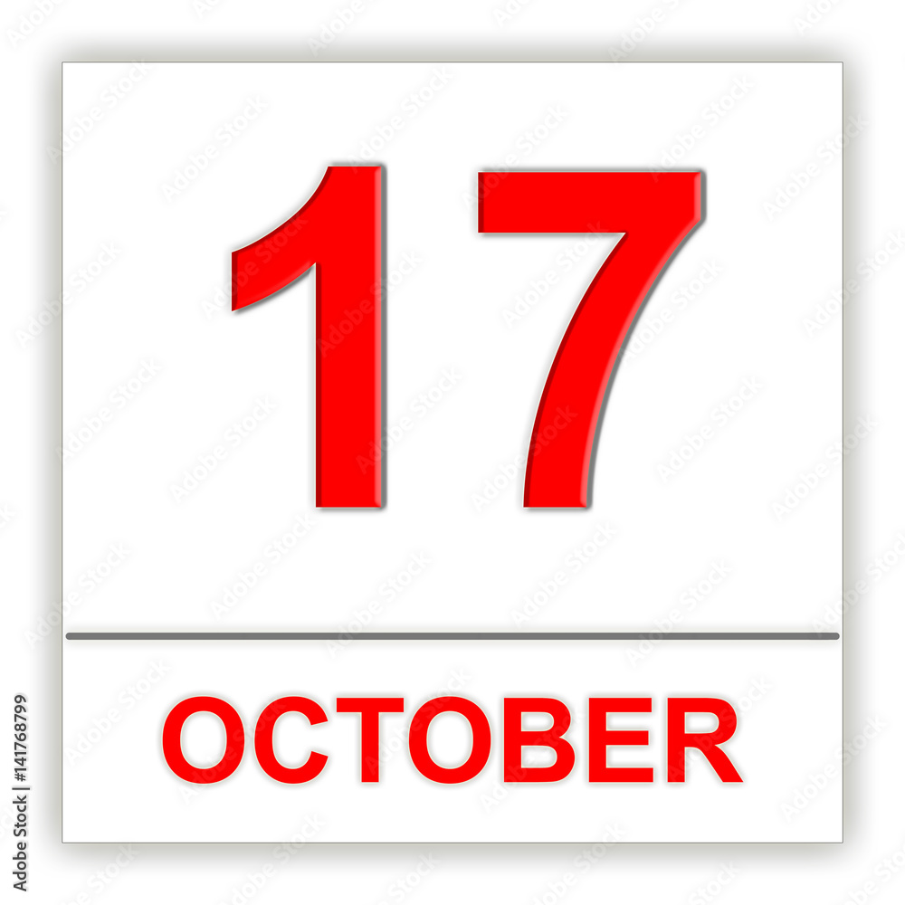 Fototapeta premium October 17. Day on the calendar.