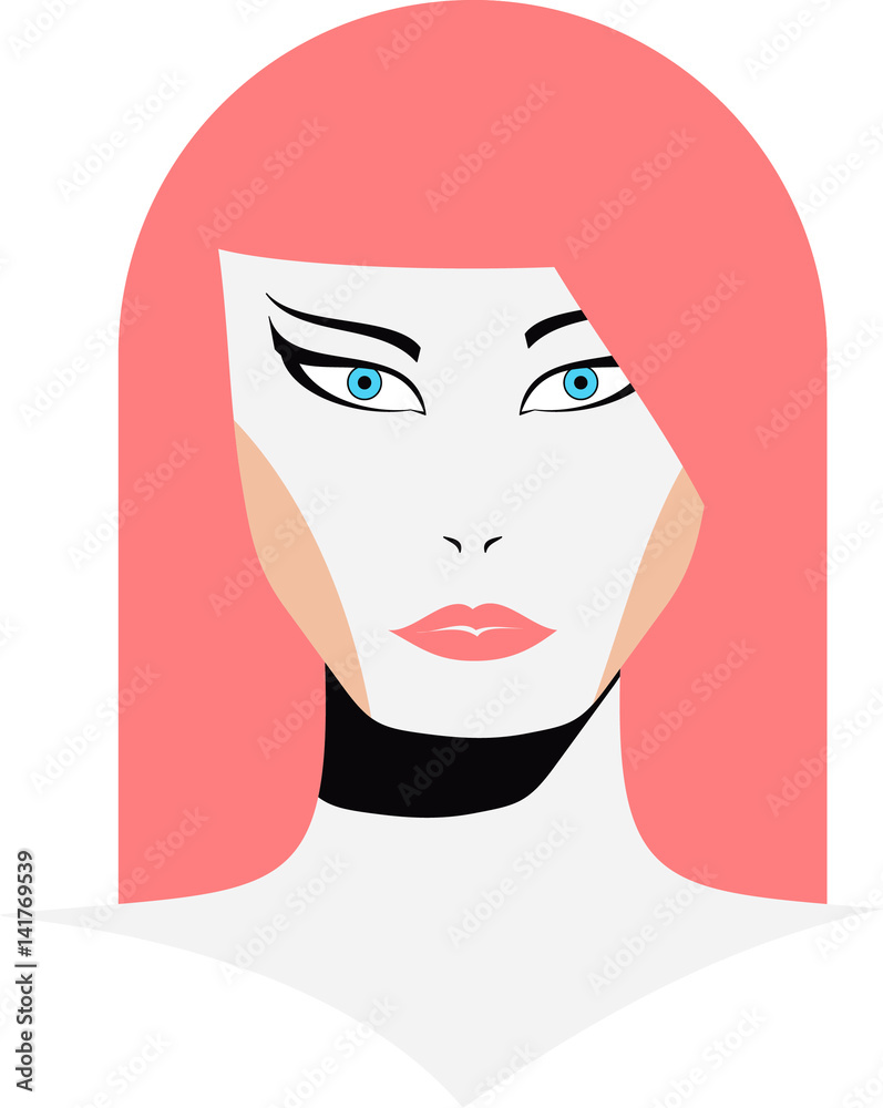 Woman with pink hair Woman with pink hair