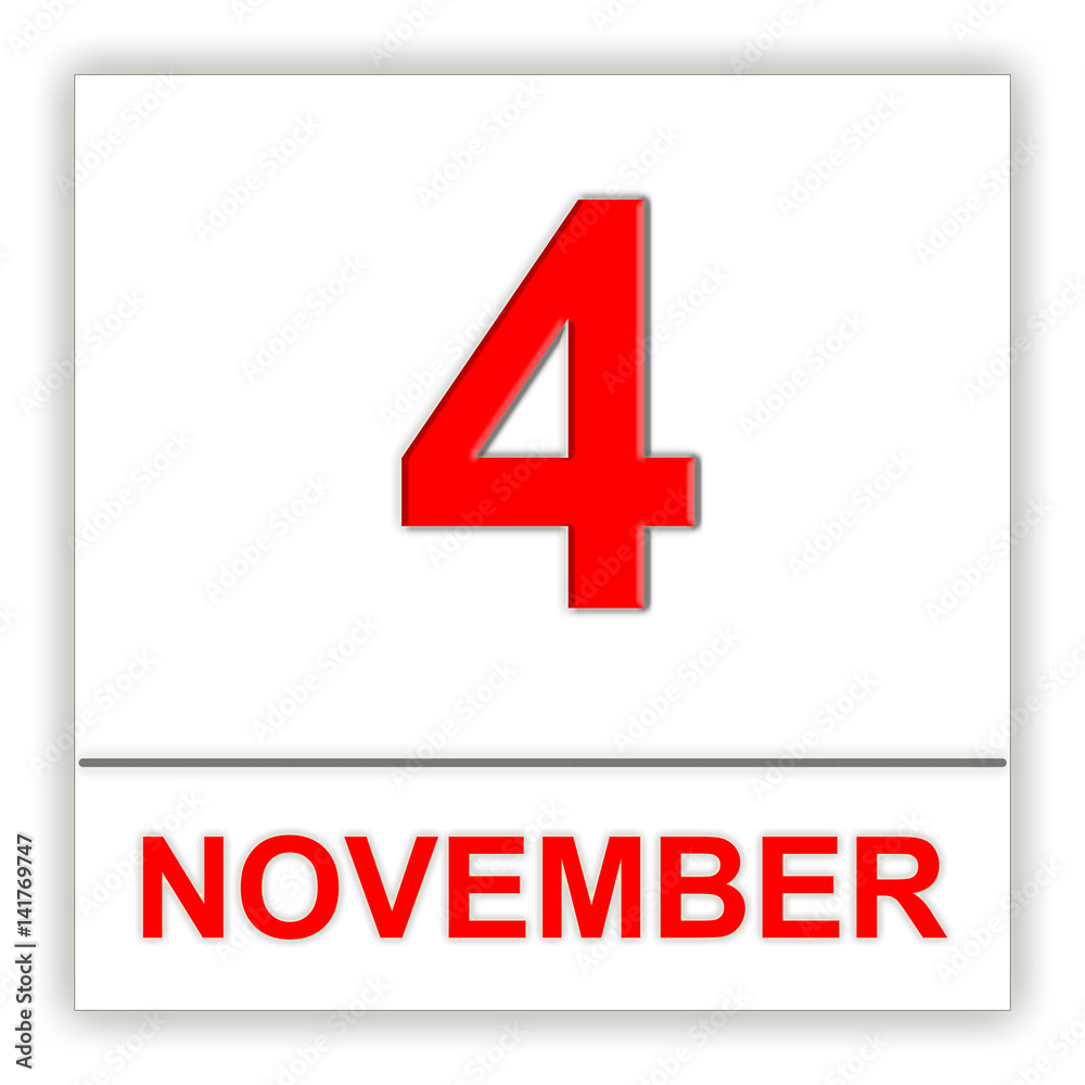November 4. Day on the calendar. November 4. Day on the calendar.