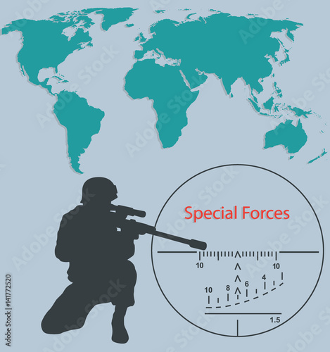 Booklet Special forces, sniper and world map.