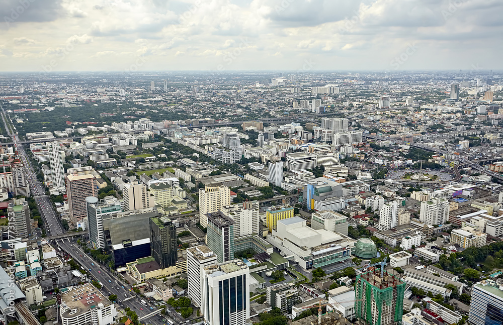 Fototapeta premium Top view city, Bangkok , Thailand