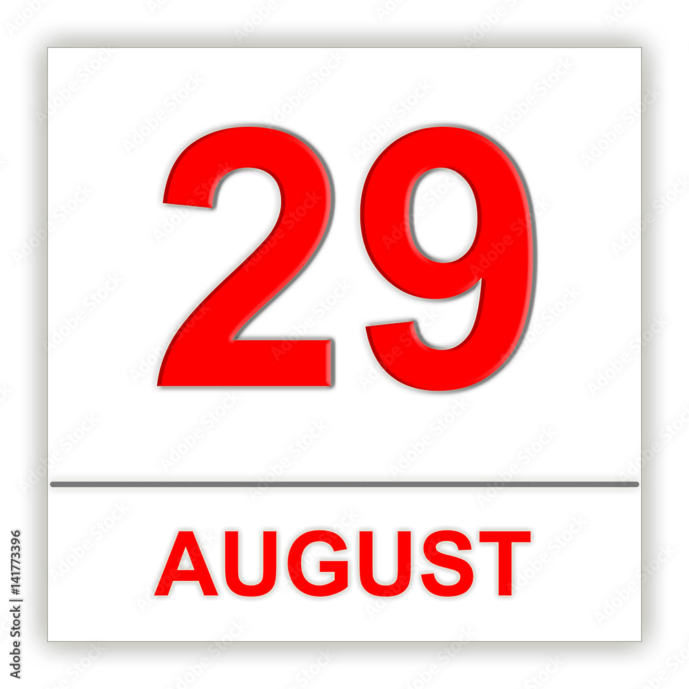 August 29. Day on the calendar. August 29. Day on the calendar.