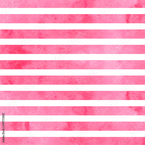 Pink horizontal watercolor stripes. Vector illustration