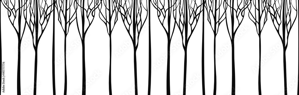 Background stylized trees. Vector illustration.