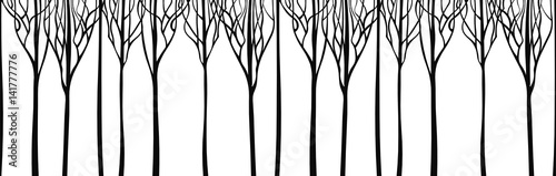 Background stylized trees. Vector illustration. © Emma