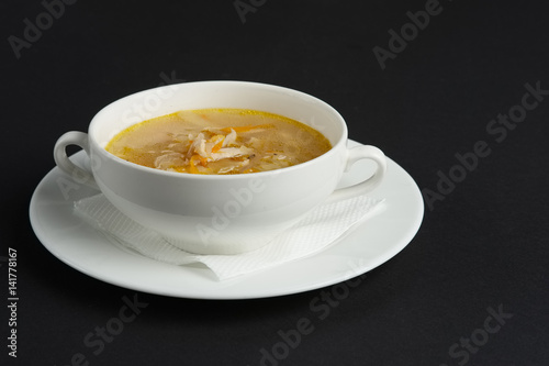 Traditional russian shchi, soup from pickled cabbage