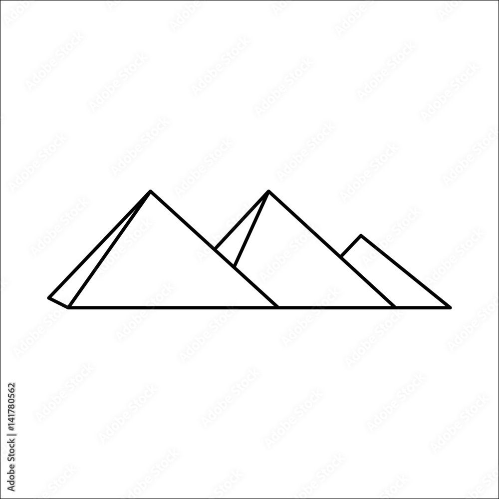 thin line pyramid icon on white background thin line pyramid icon on white background