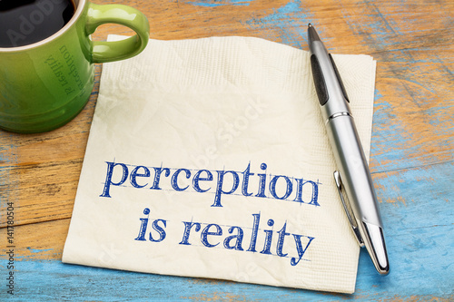 Canvas-taulu Perception is reality text on napkin