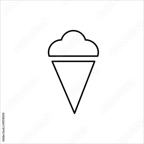 thin line ice cream icon on white background