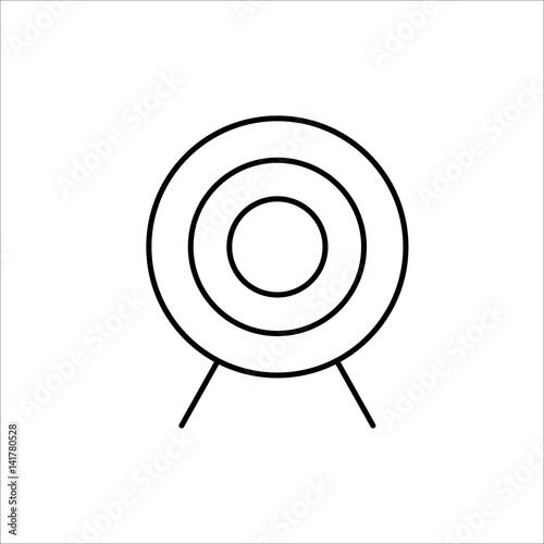 thin line dart icon on white background