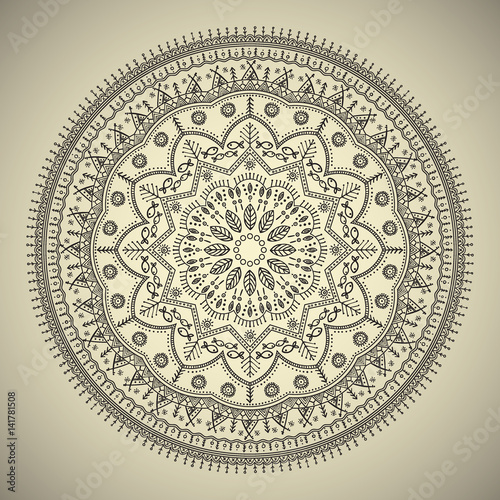 Beautiful ethnic mandala with a floral pattern