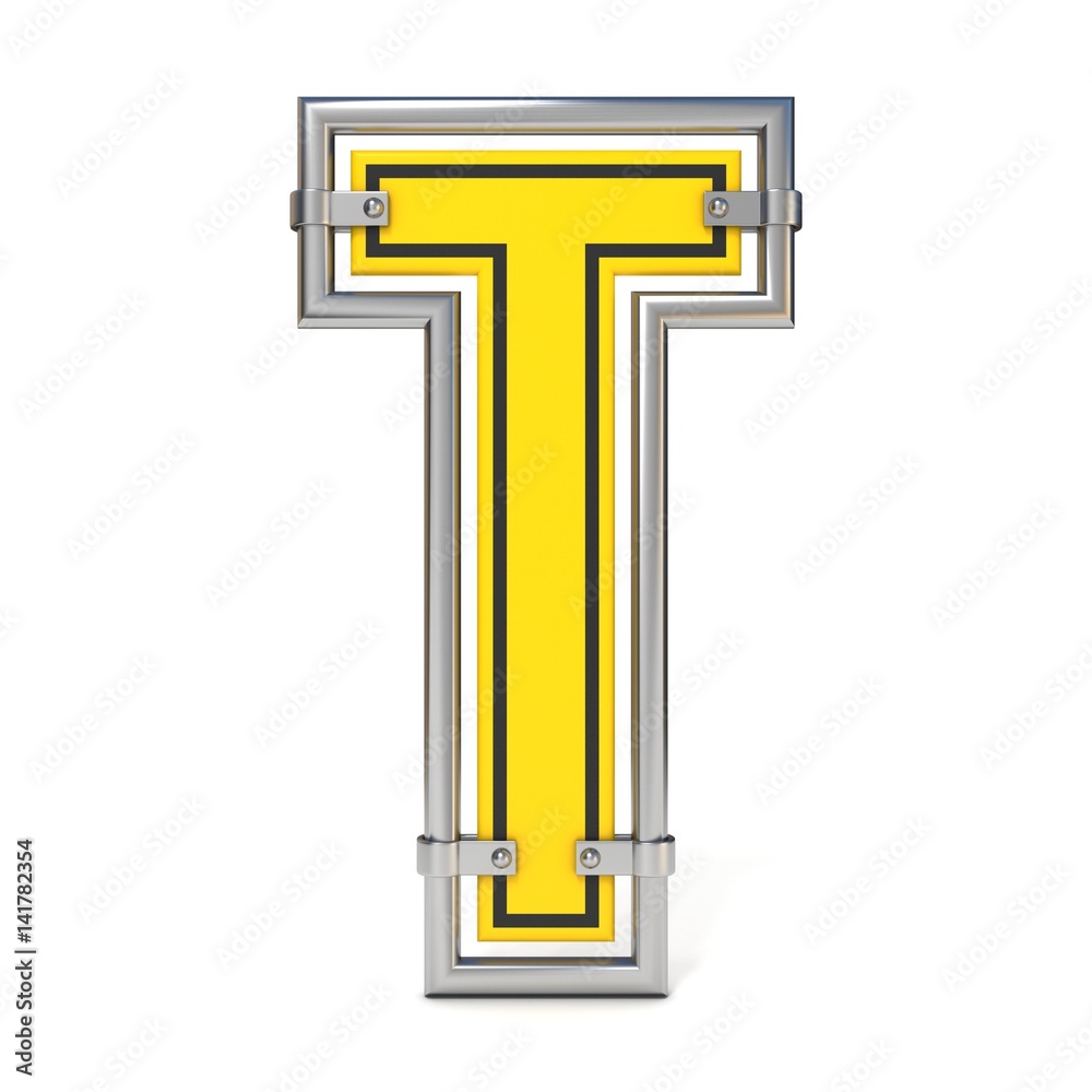 Framed traffic road sign FONT letter T 3D Framed traffic road sign FONT letter T 3D