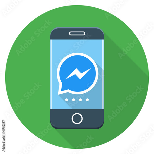 Message on smartphone screen icon
