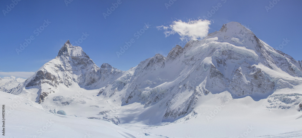 View of Matterhorn Tief Natten glacier View of Matterhorn Tief Natten glacier