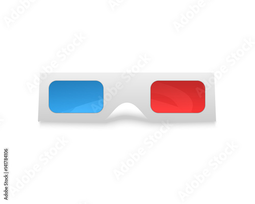 3d glasses isolated on white background vector illustration