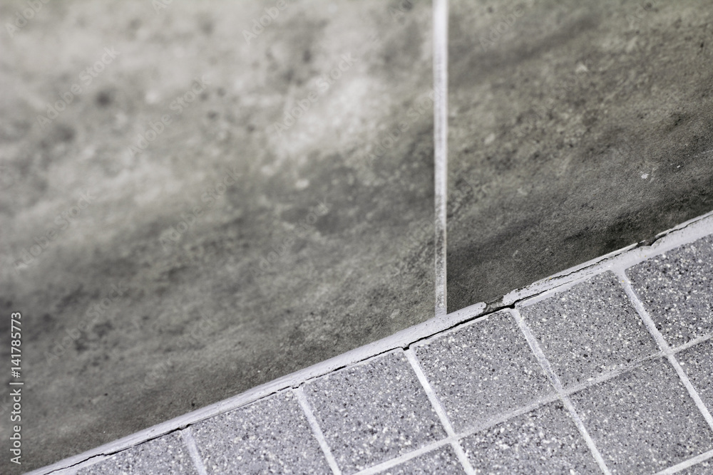 Fototapeta premium Cracked Shower Wall Corner Grout