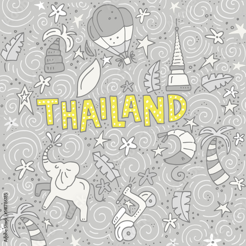 Thailand Symbols Illustration