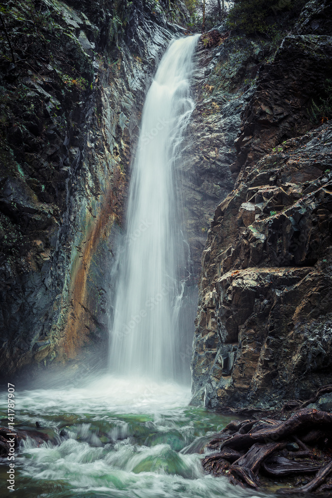 Fototapeta premium Mountain waterfall at fall