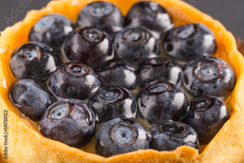 Fragment of vake a dessert with bilberry photo