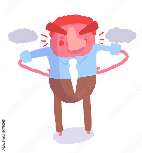 Angry boss with hands on hips