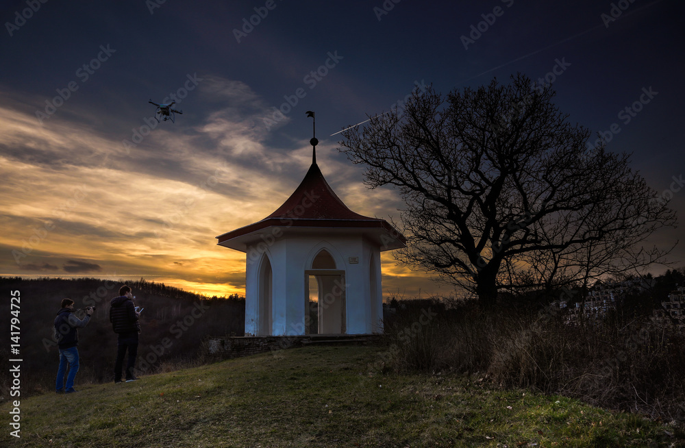 Fototapeta premium amazing sky above the watchtower