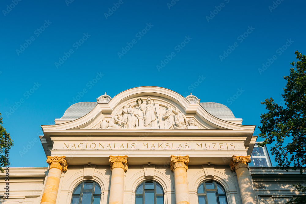 Obraz premium Riga, Latvia. Facade Of Building Of Latvian National Museum Of A