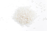 Hill rice grains on a white background, close-up