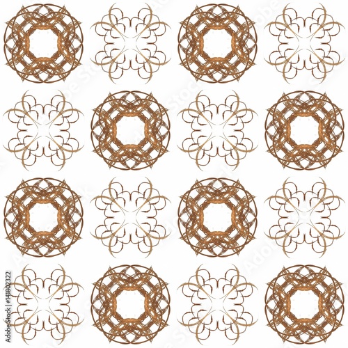 Seamless texture with 3D rendering abstract fractal brown pattern