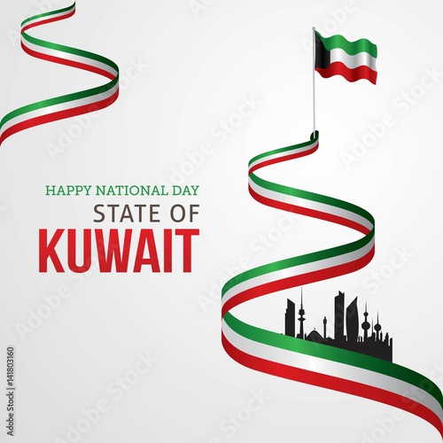 Kuwait National Day Celebration Vector Illustration