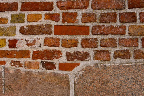 brick wall pattern with boulders
