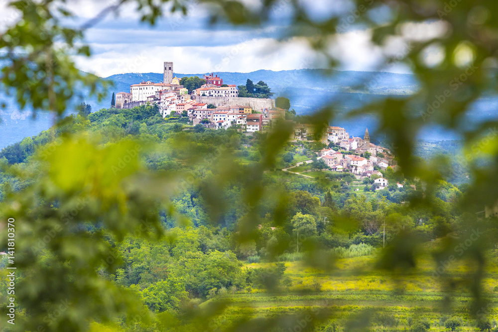 Naklejka premium Kroatien, Istrien, Blick nach Motovun