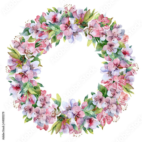 Floral watercolor wreath © mika_48