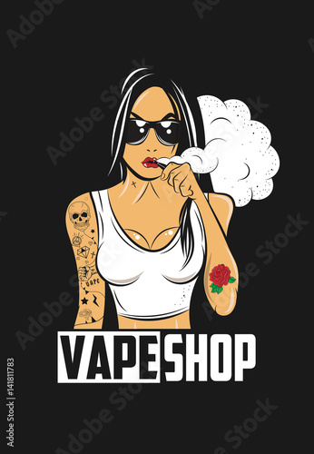 Vape Girl. Poster For Vape Shop