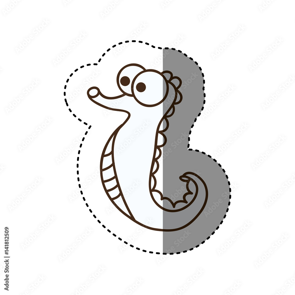 Fototapeta premium figure surprised seahorse cartoon icon, vector illustration design