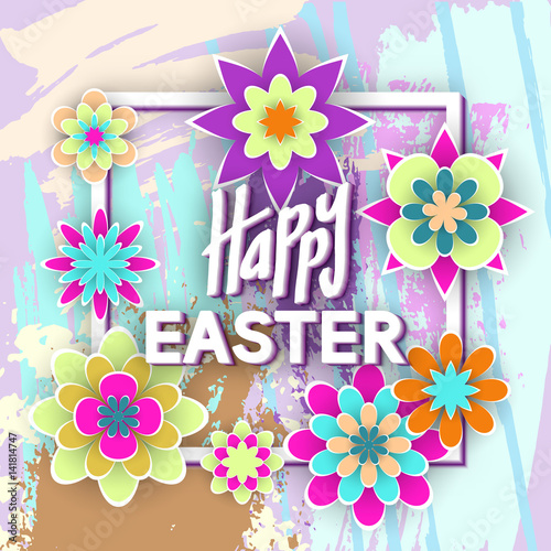Happy Easter with Paper Flo...