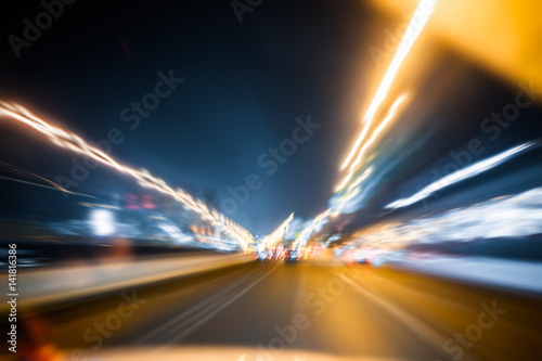 car driving through tunnel