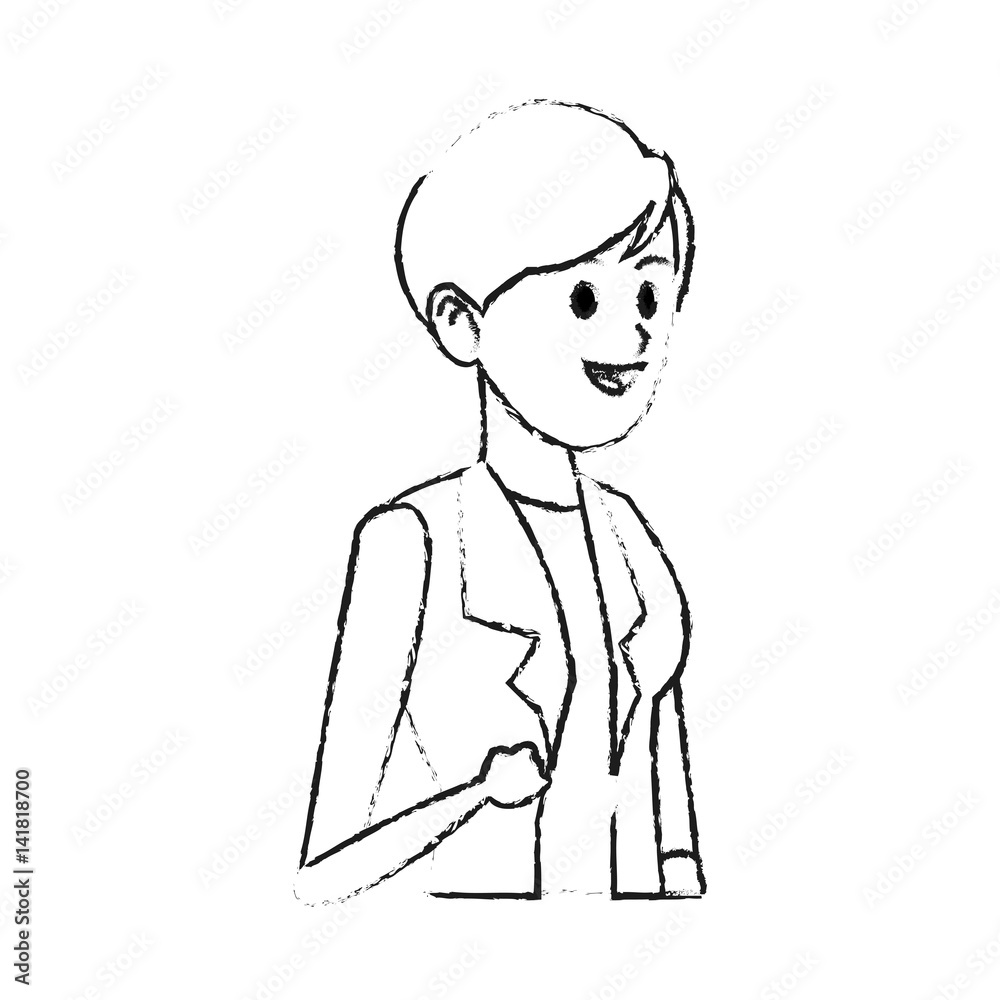 happy pretty woman wearing blazer icon image vector illustration design happy pretty woman wearing blazer icon image vector illustration design