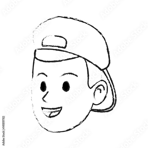 happy man with backwards cap  icon image vector illustration design 