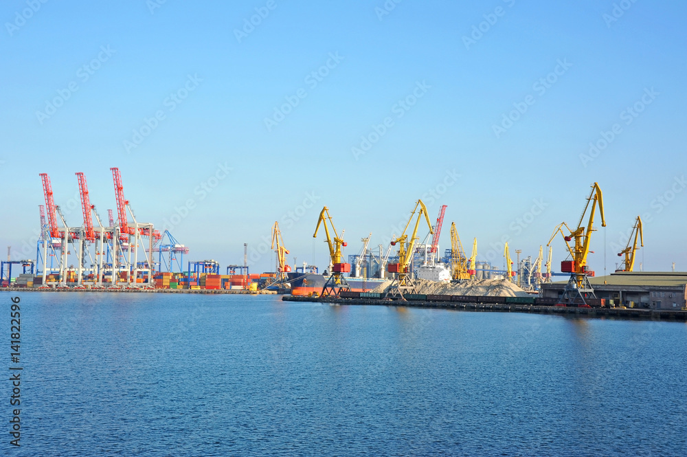 Port cargo crane and container