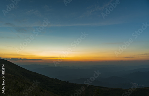the mountain of Thailand national Park, sunset