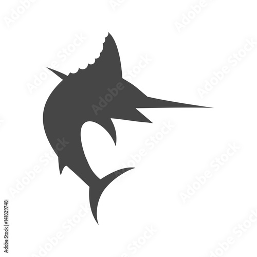 Swordfish ocean water animal icon vector illustration
